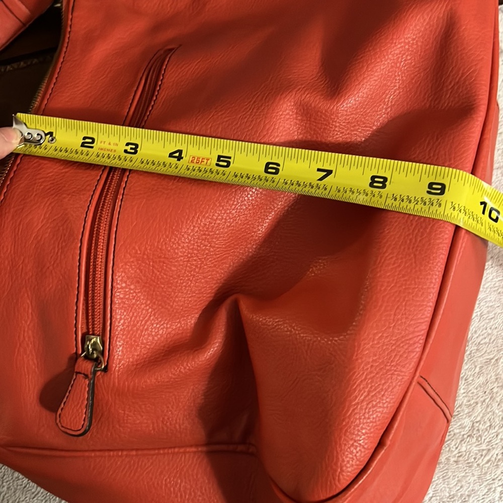 Liz Claiborne Orange Shoulder Bag Zipper Top Closure - Picture 14 of 16